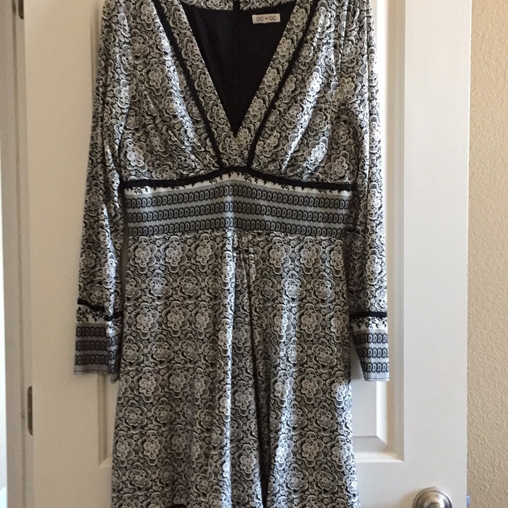 OC by OV Classic black and white dress. OC